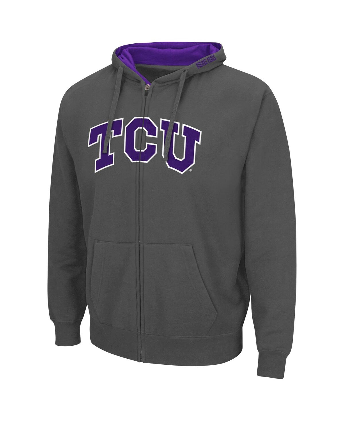 Men's Colosseum Tcu Horned Frogs Arch and Logo 3.0 Full-Zip Hoodie