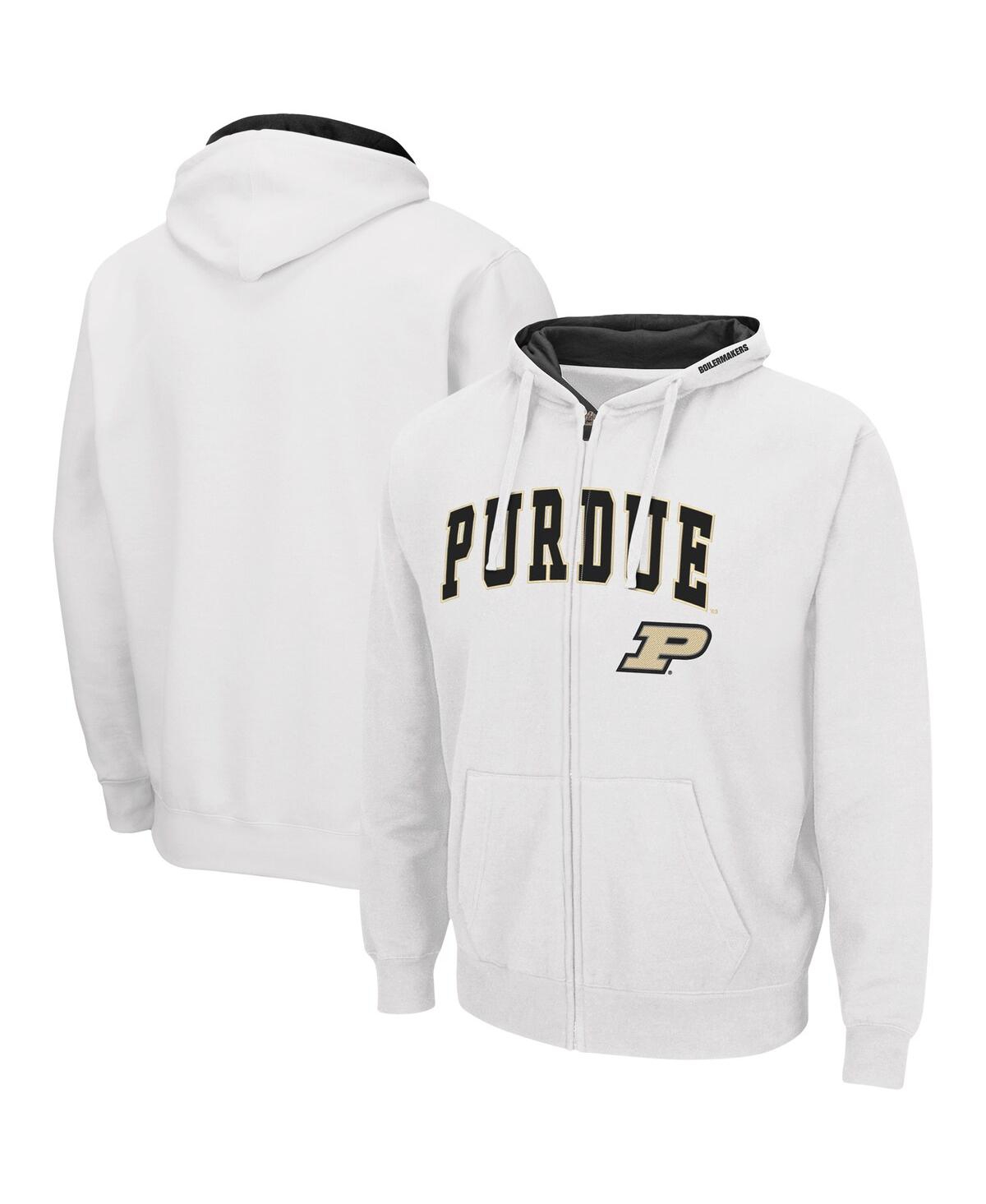Shop Colosseum Men's  White Purdue Boilermakers Arch And Logo 3.0 Full-zip Hoodie