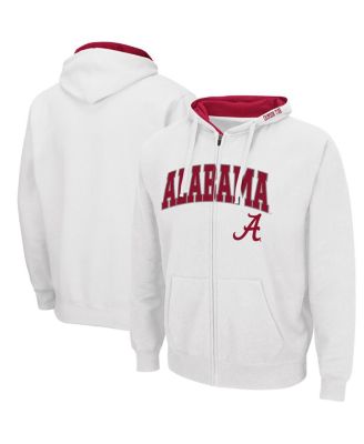 Men's White Alabama Crimson Tide Arch and Logo 3.0 Full-Zip Hoodie