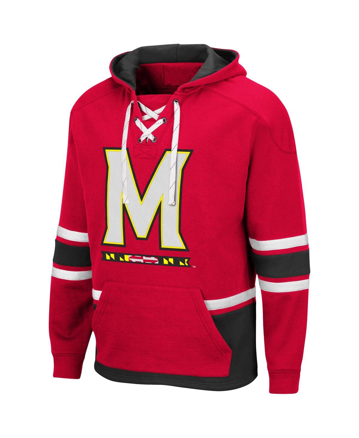 Shop Colosseum Men's  Red Maryland Terrapins Lace Up 3.0 Pullover Hoodie