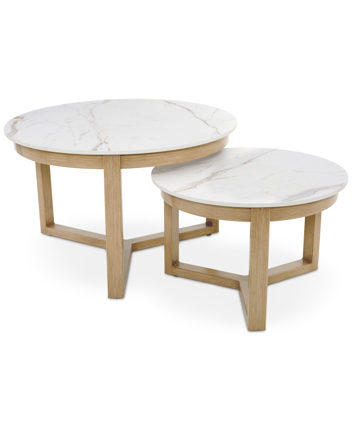 Agio Reid Outdoor Nesting Porcelain Top Coffee Tables (30" + 23"), Created For Macy's