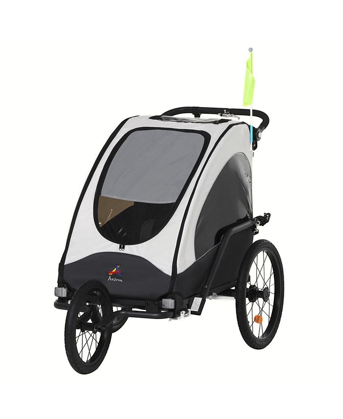 Aosom Child Bike Trailer 3 In1 Foldable Jogger 2 Seat Baby