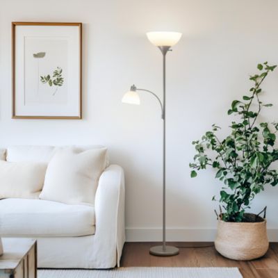 Sky Dome Plus 72" LED Torchiere Floor Lamp with 1 Reading Arm