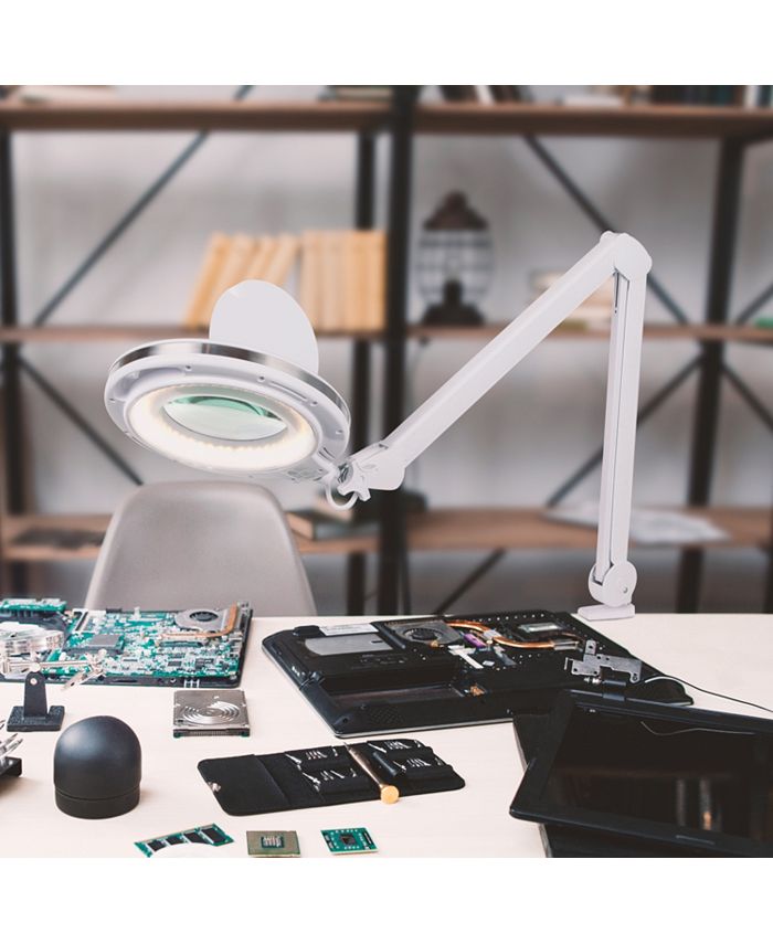 Brightech Lightview Pro LED Dimmable Screw Clamp Magnifier Desk Lamp (2