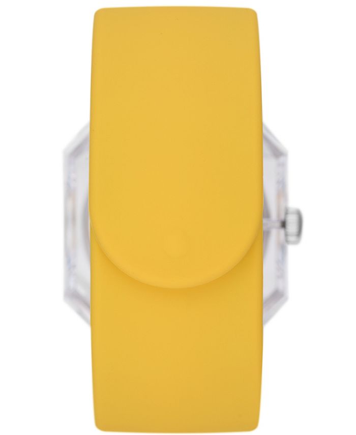 Fossil Women's Rock Candy ThreeHand DayDate, Yellow Silicone Band