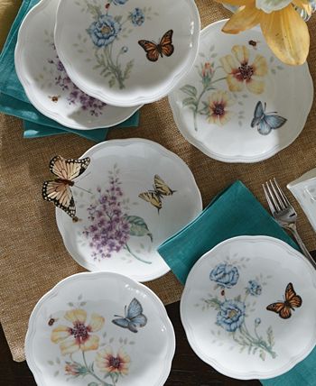 Lenox - Dinnerware, Set of 6 Butterfly Meadow Party Plates