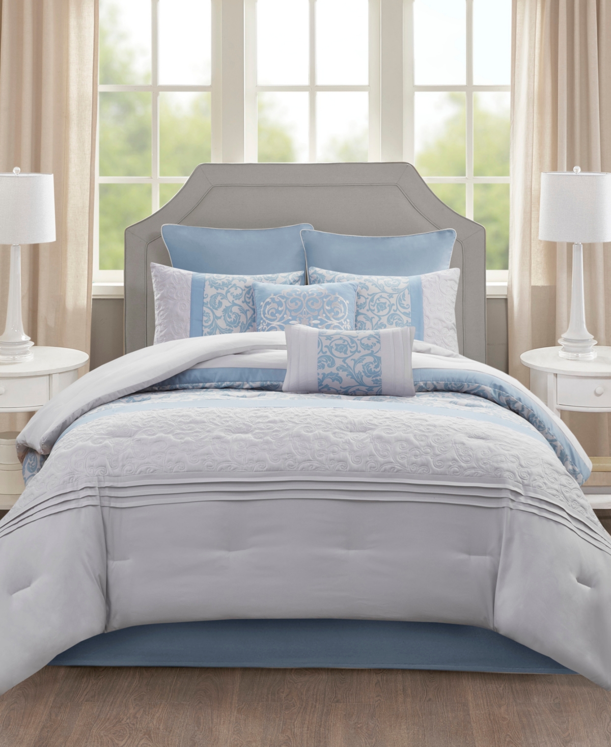 Shop 510 Design Ramsey Embroidered 8-pc. Comforter Set, King In Blue