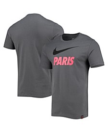 Men's Anthracite Paris Saint-Germain Swoosh Club T-shirt