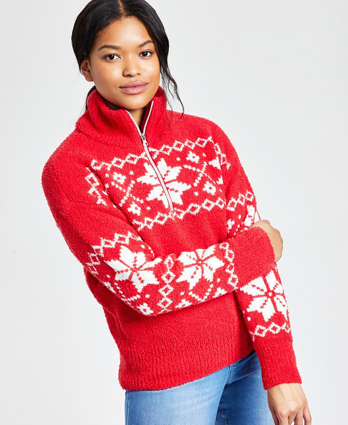 Style & Co - Fairisle Quarter-Zip Sweater