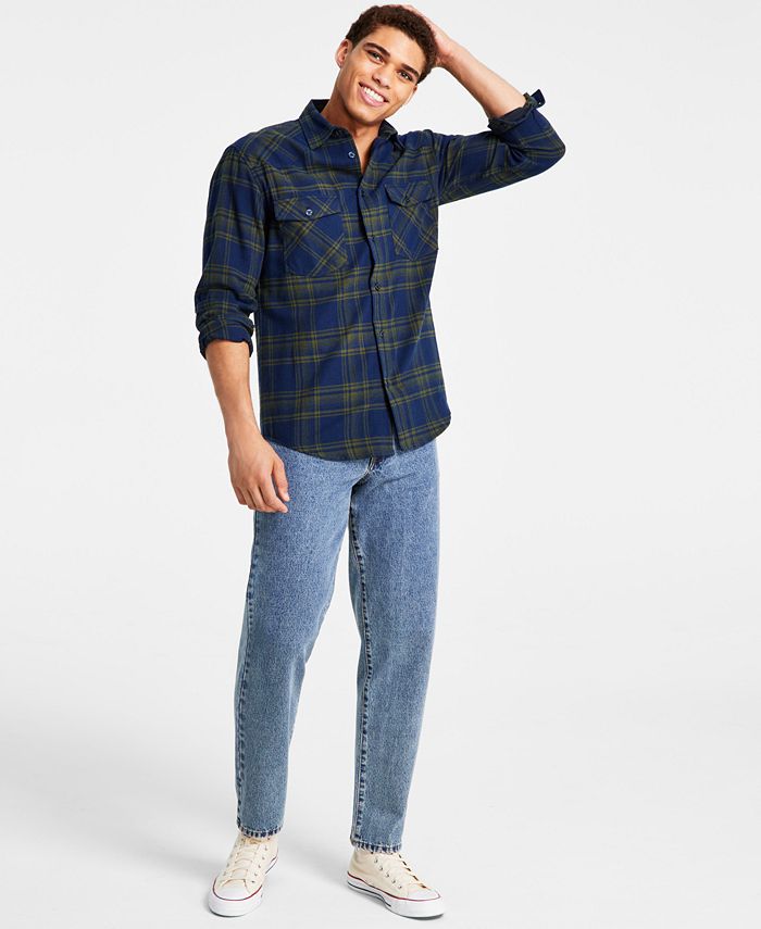 CRWTH Men's Hatchet Regular-Fit Plaid Flannel Western Shirt - Macy's