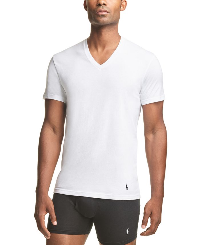 Polo Ralph Lauren Men's Tall Man Stretch Classic-Fit V-Neck T-Shirt, 3-Pack  & Reviews - Underwear & Socks - Men - Macy's
