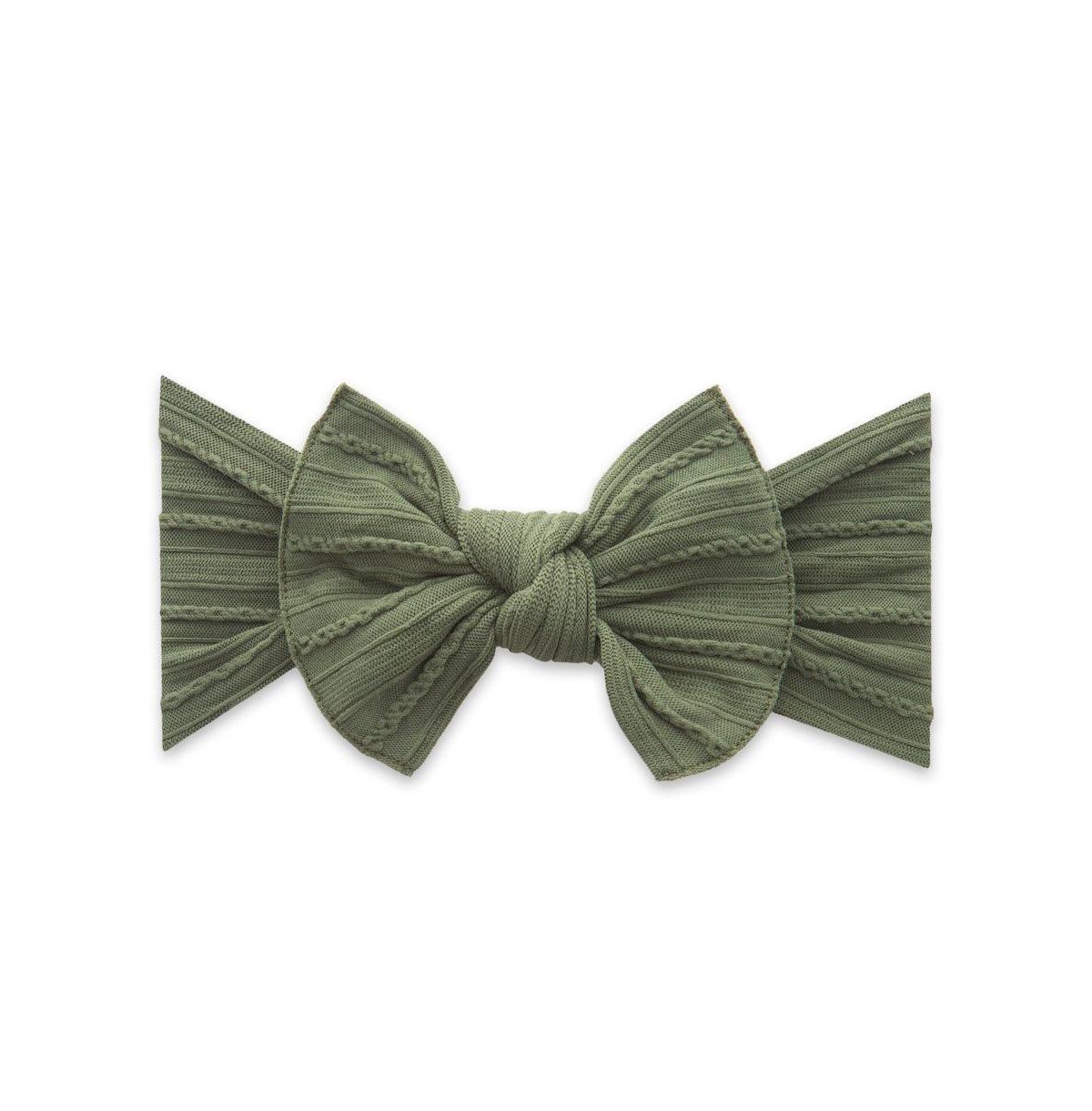 Baby Bling Babies' Infant Cable Knit Knot Headband In Army Green