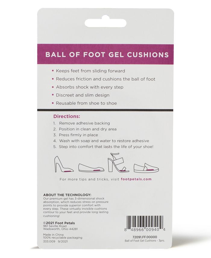 Foot Petals Fancy Feet by Ball of Foot Gel Cushions Shoe Inserts 3