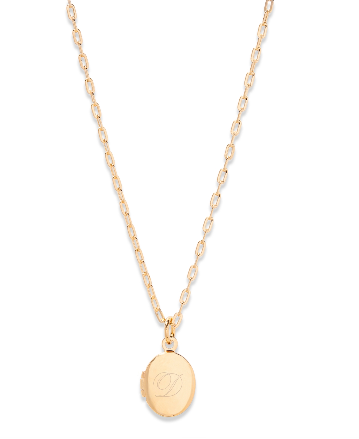 brook & york Isla Initial Petite Oval Locket Necklace - 14K Gold Plated- D