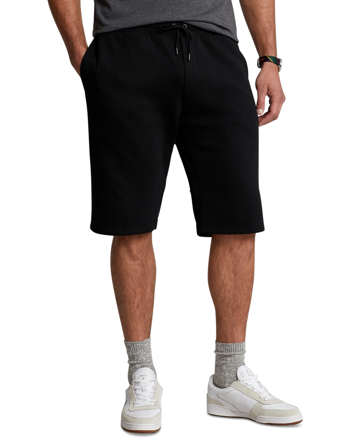 Polo Ralph Lauren Men's Big & Tall Double-knit Shorts In Polo Black