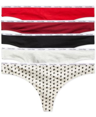 캘빈 클라인 언더웨어 세트 (선물 추천) Calvin Klein Womens Signature Logo 5-Pk. Thong Underwear QD3712