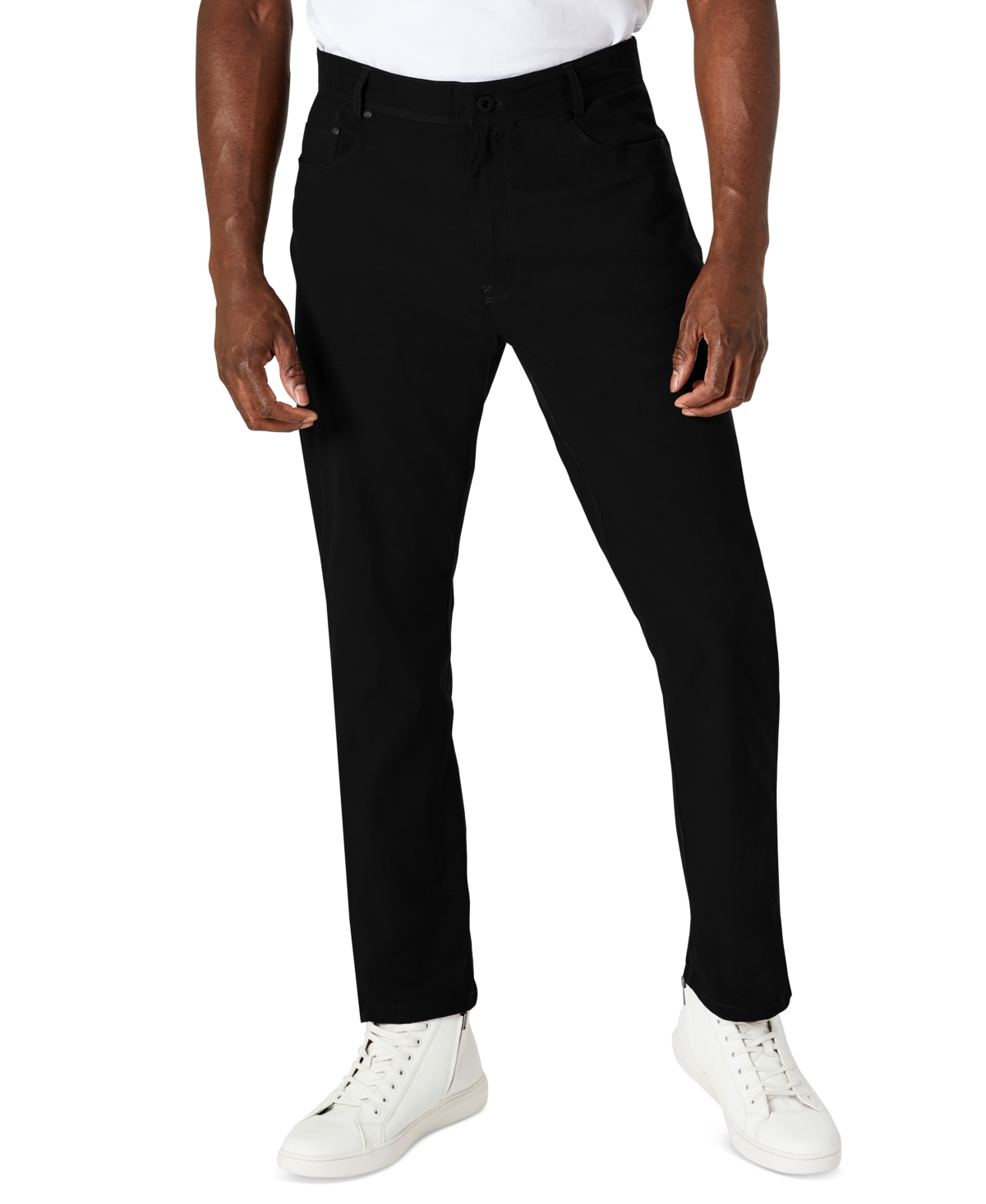 Kenneth Cole Men's Slim-fit 5-pocket Tech Pants In Black