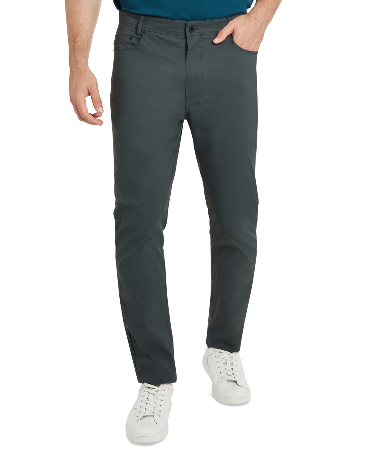 Shop Kenneth Cole Men's Slim-fit 5-pocket Tech Pants In Grey