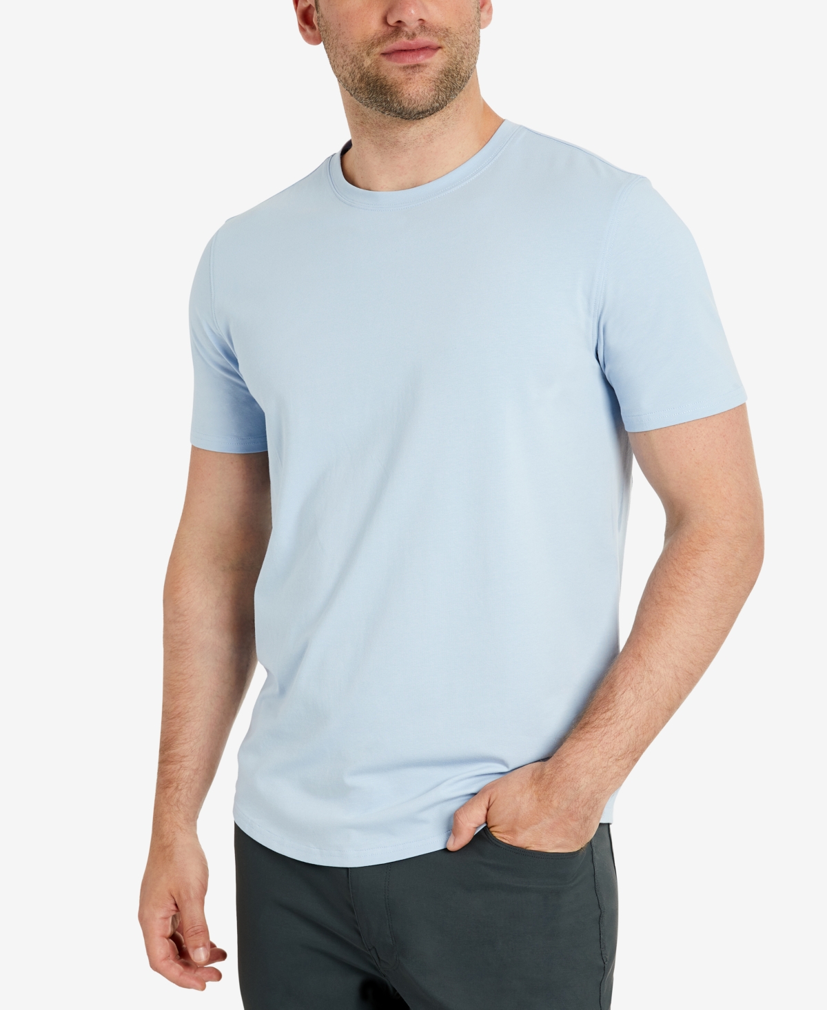 Shop Kenneth Cole Men's Performance Crewneck T-shirt In Light Blue