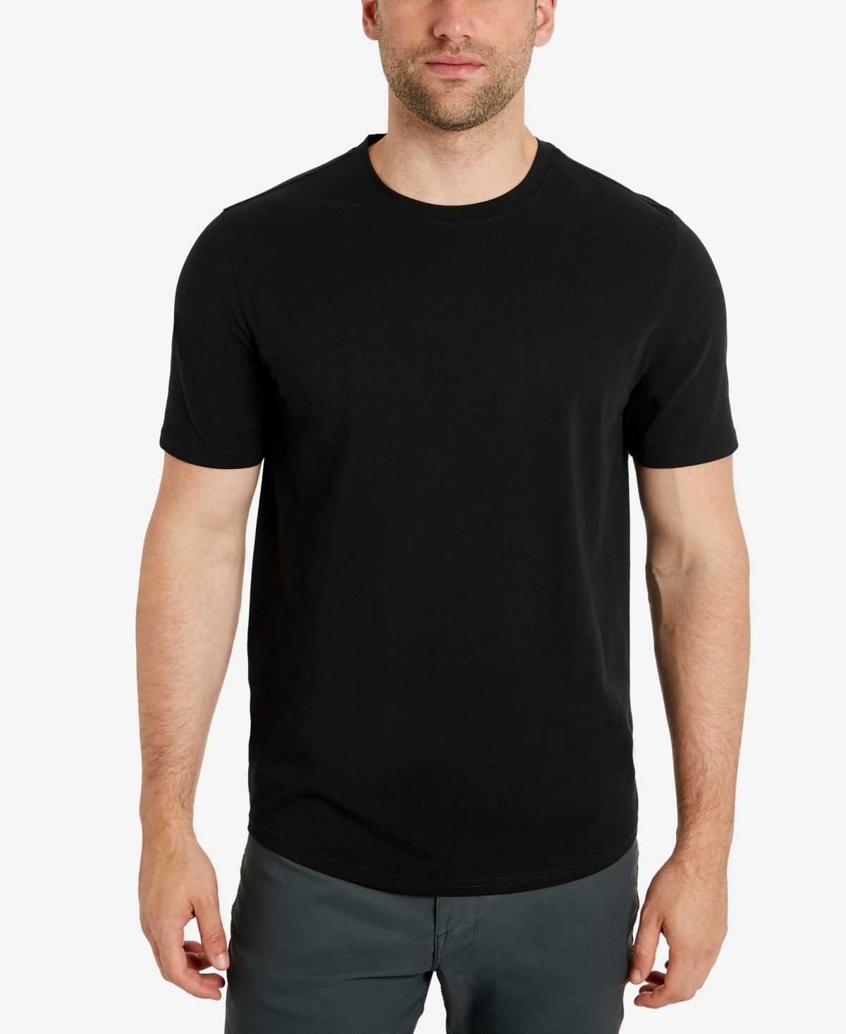 Shop Kenneth Cole Men's Performance Crewneck T-shirt In Black