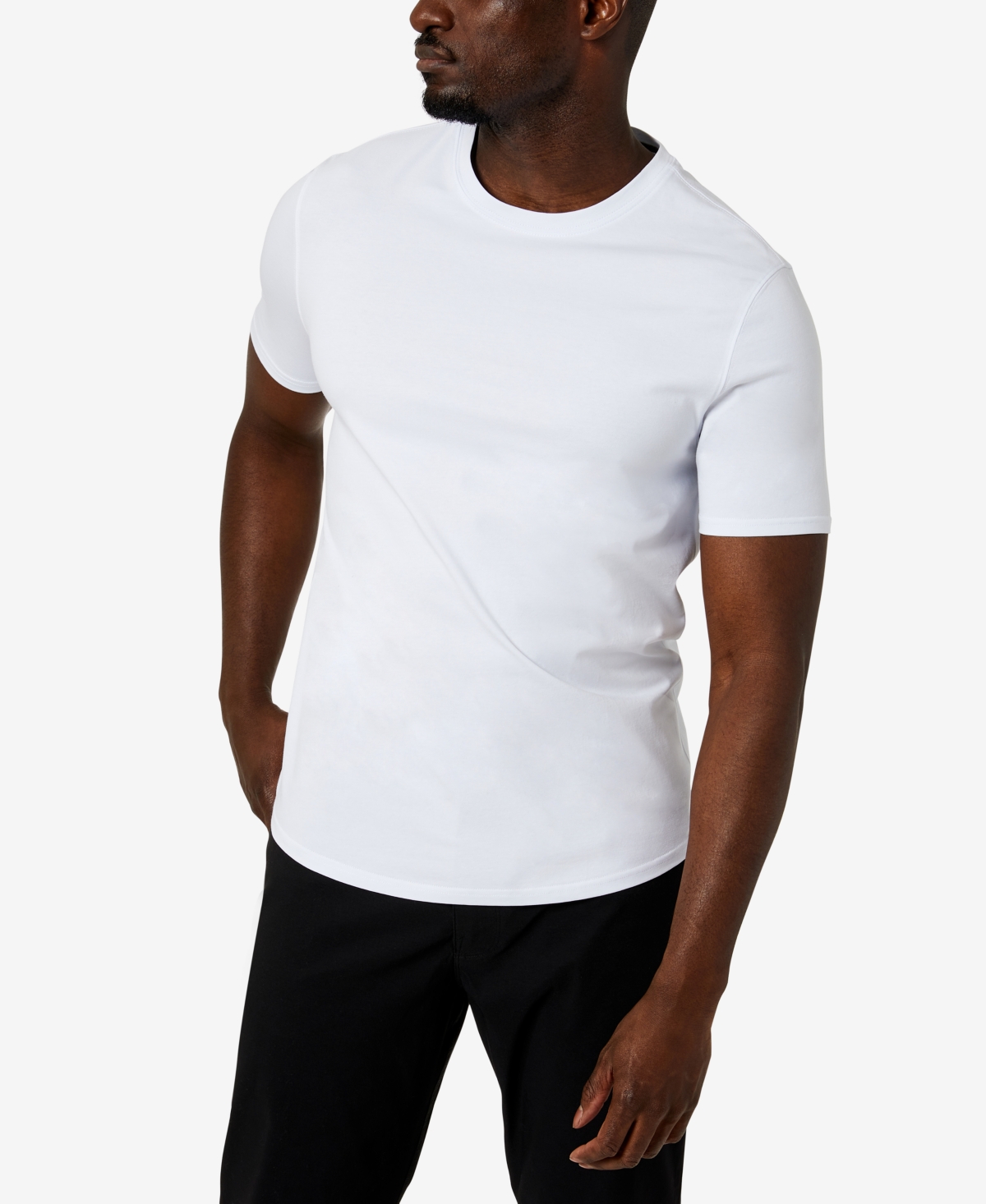 Kenneth Cole Men's Stretch Moisture-wicking Textured T-shirt In White