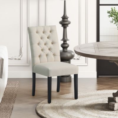 Upholstered Button Tufted Dining Side Chair