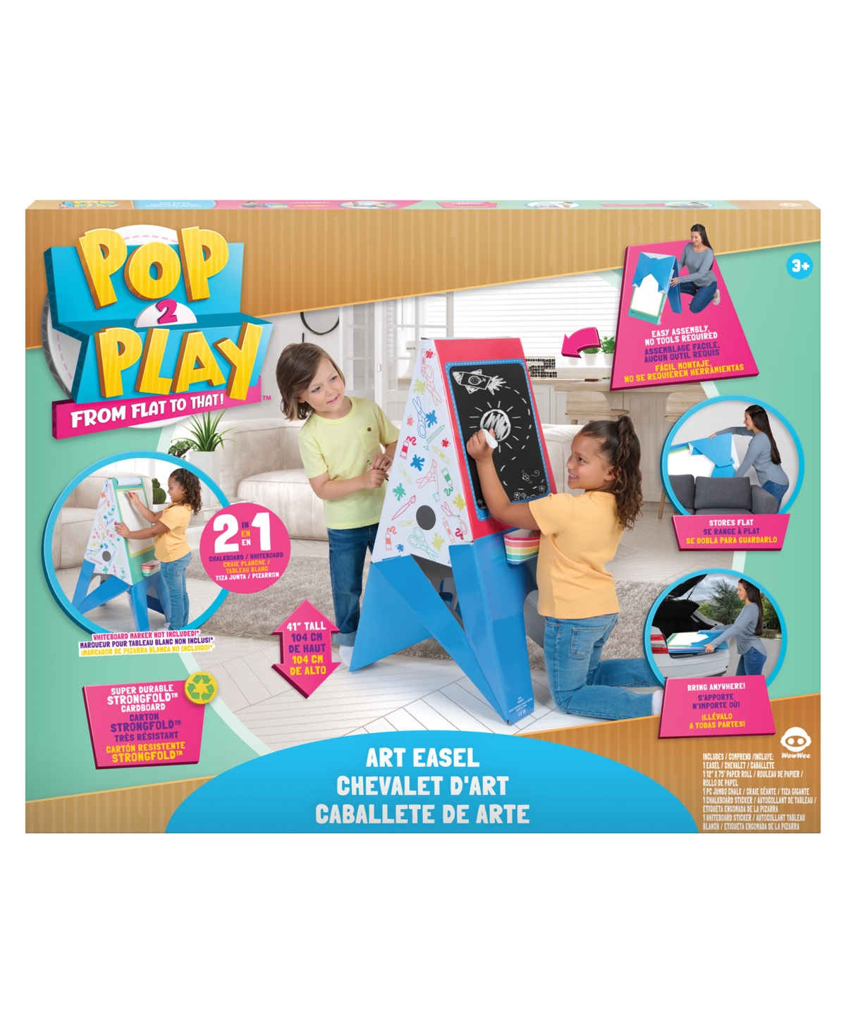 Pop2play 2 In 1 Easel Set In Multicolor