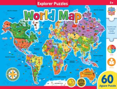 MasterPieces Puzzles Explorers - World Map 60 Piece Kids Puzzle - Macy's