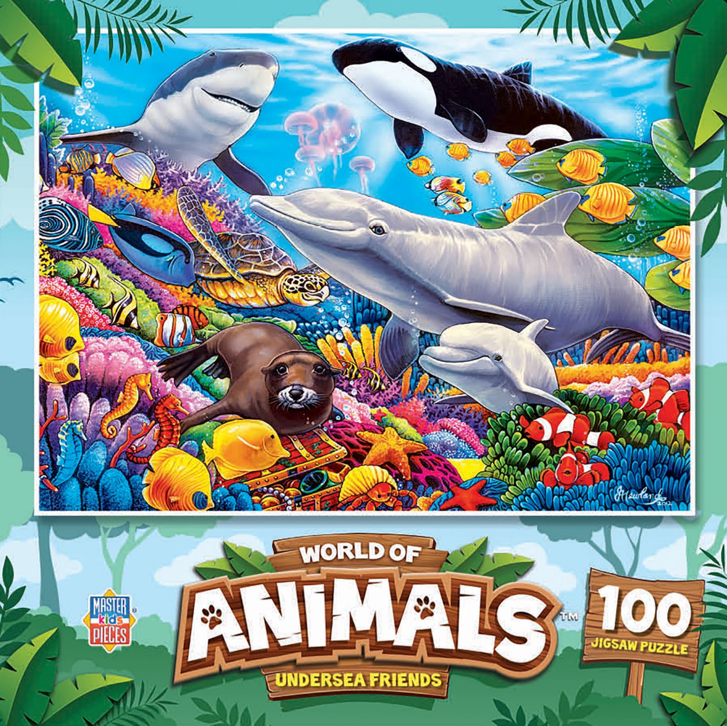 Детский пазл MasterPieces Puzzles MasterPieces World of Animals Undersea Friends 100 Piece Jigsaw Puzzle — фото 1