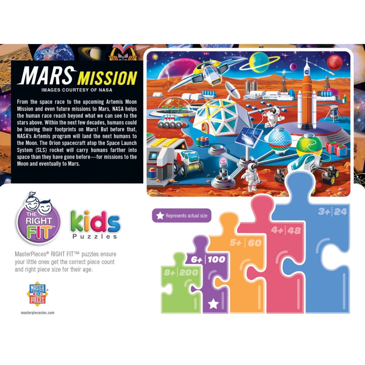 Masterpieces Nasa - Mars Mission 100 Piece Jigsaw Puzzle for Kids