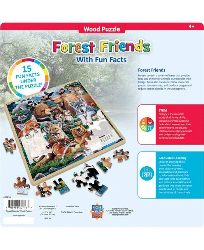 MasterPieces Puzzles Wood Fun Facts Forest Friends Wood Puzzle 48
