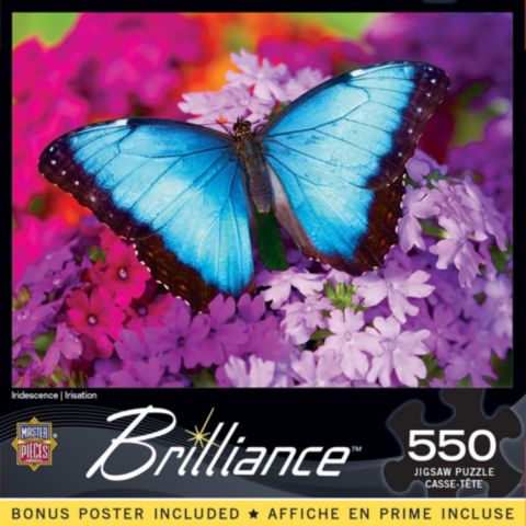 Детский пазл MasterPieces Puzzles Iridescence Butterfly 550-Piece Jigsaw Puzzle, Ages 10+, цвет: Разноцветный