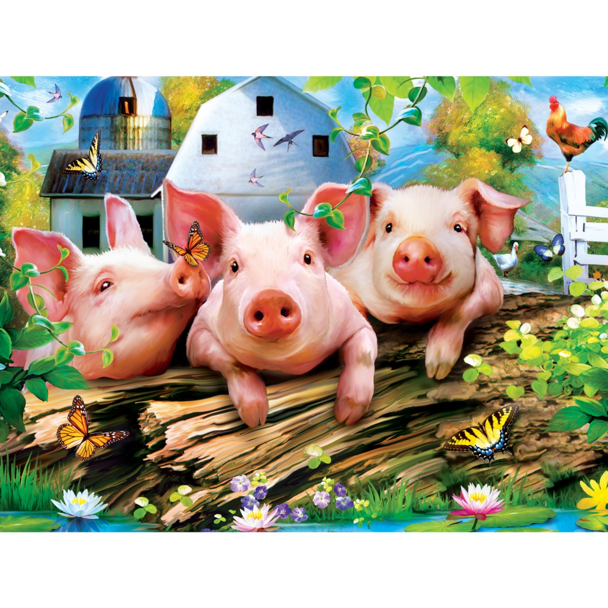Masterpieces Green Acres - Three Lil' Pigs 300 Piece Ez Grip Puzzle