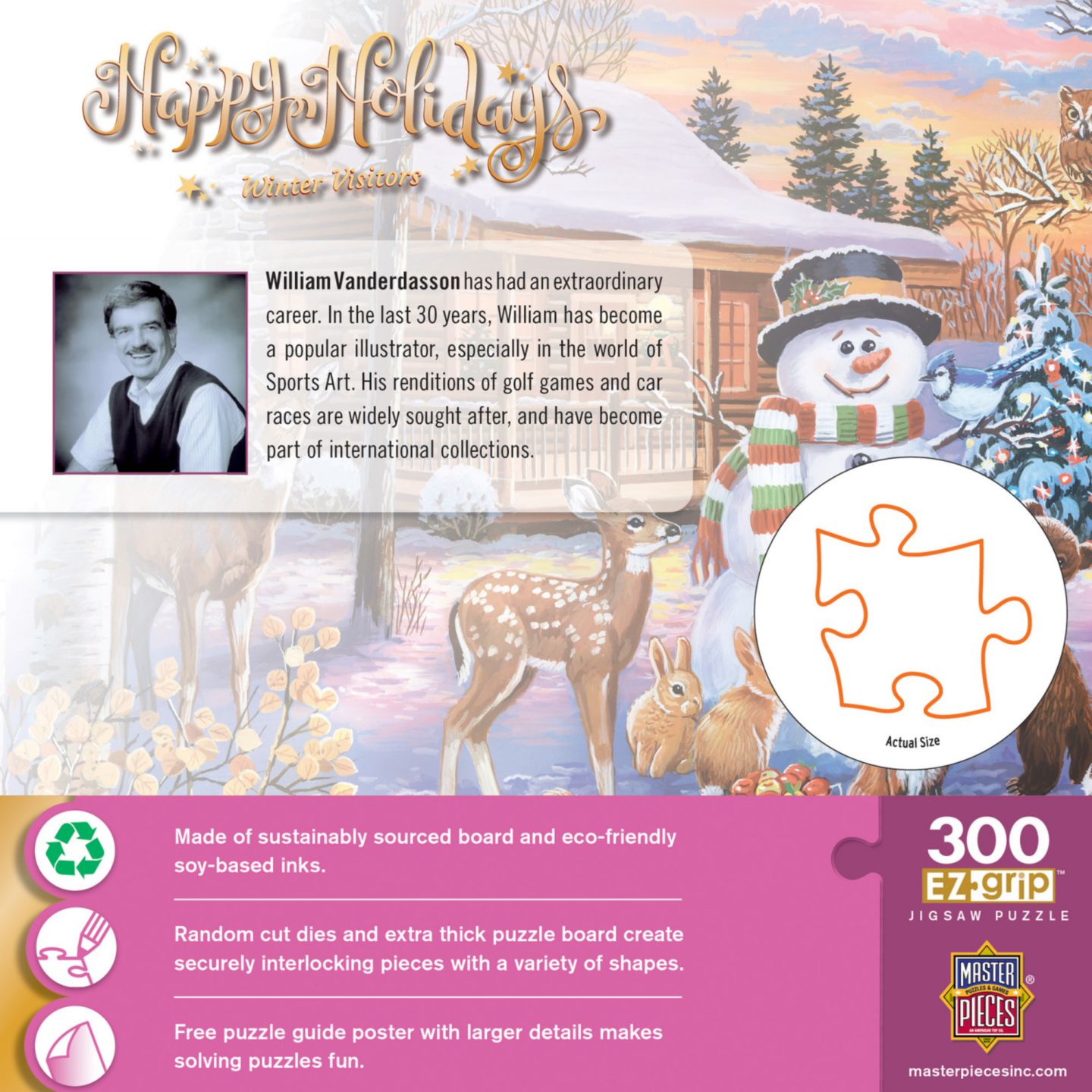 Детский пазл MasterPieces Puzzles Winter Visitors EZ-Grip 300 Piece Puzzle, Ages 14+, цвет: Разноцветный — фото 3