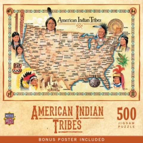Детский пазл MasterPieces Puzzles American Indian Tribes Tribal Spirit 500-Piece Puzzle, от 14 лет, цвет: Разноцветный