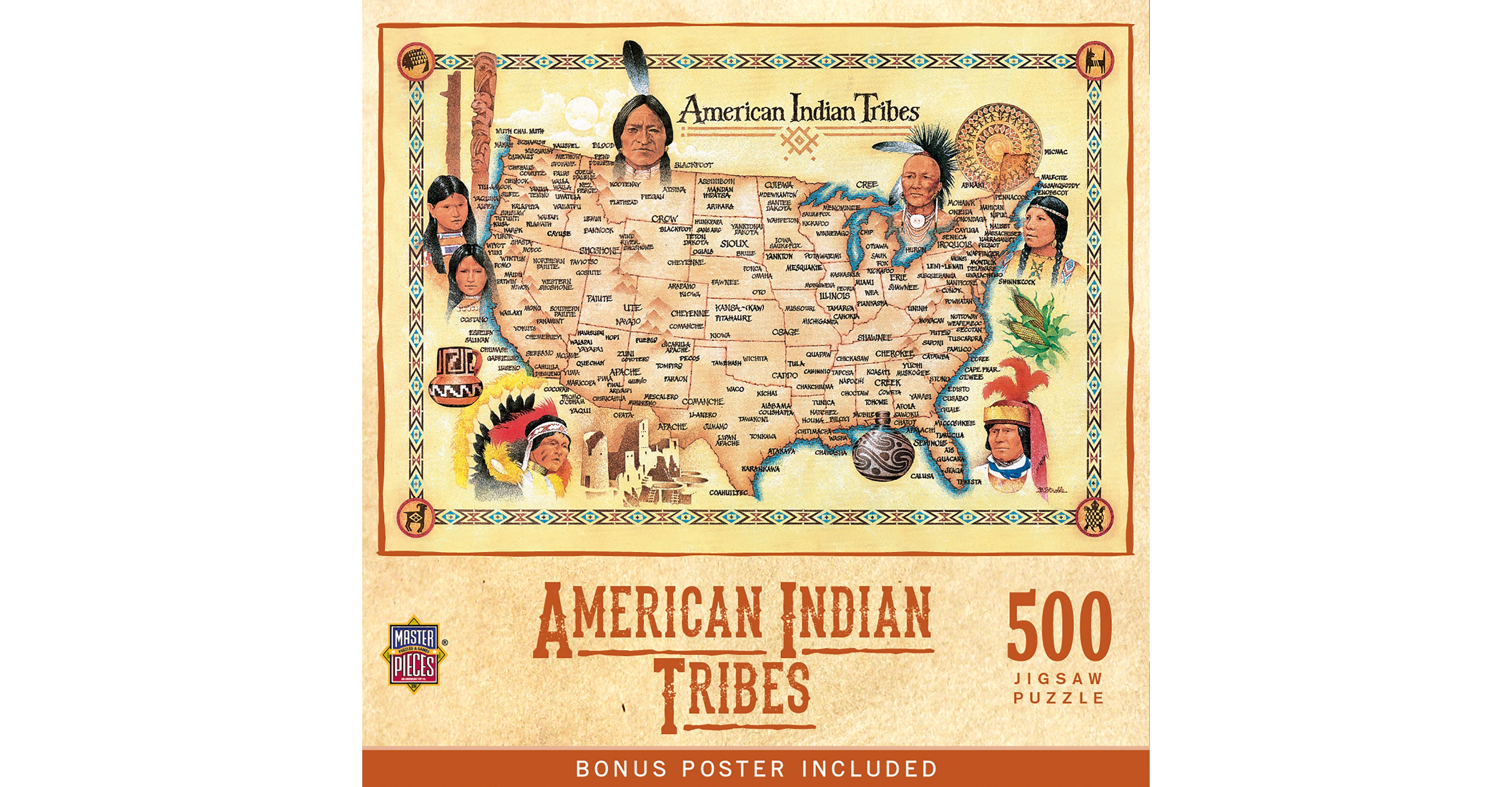 MasterPieces American Indian Tribes 500 Piece Jigsaw Puzzle for Adults