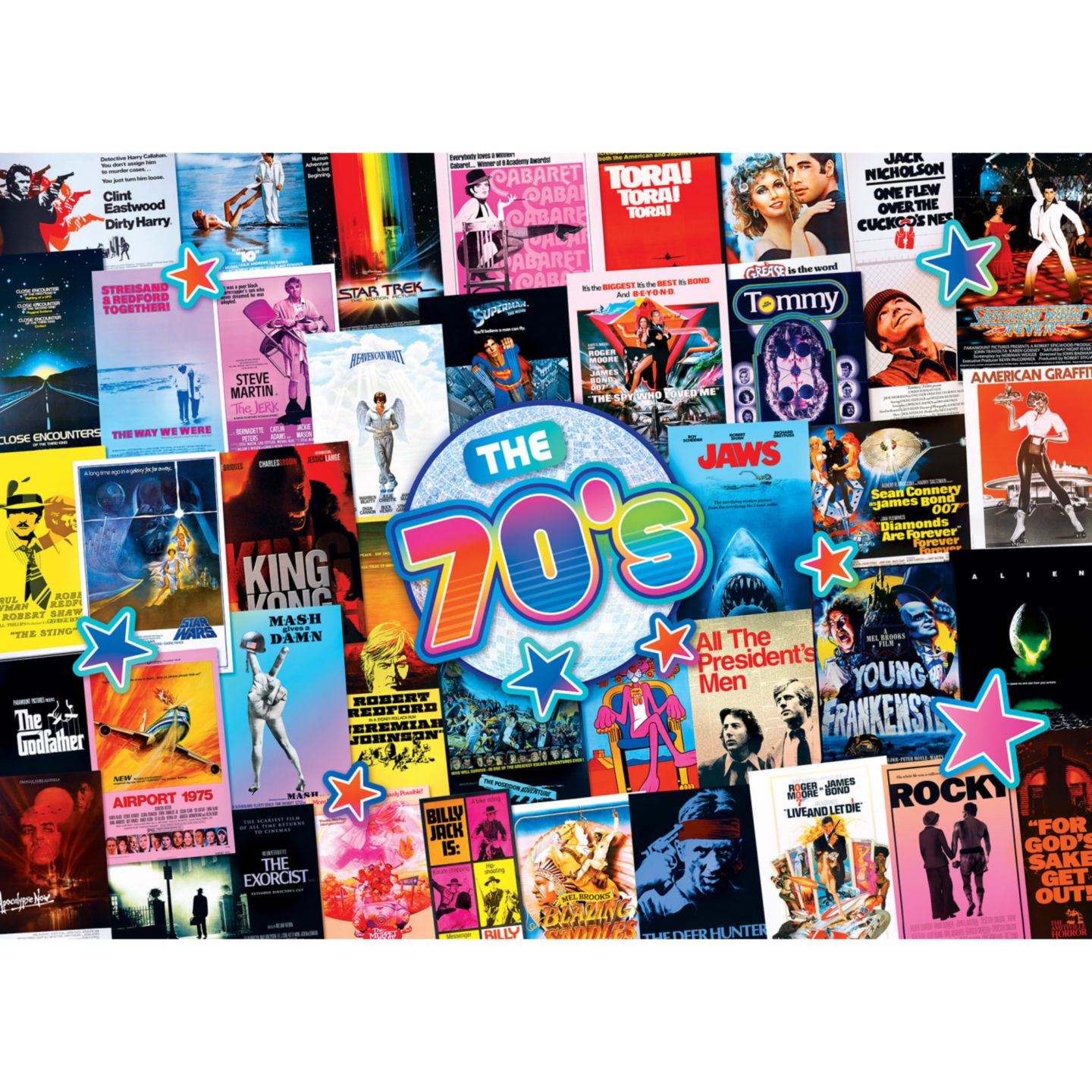 Детский пазл MasterPieces Puzzles 70's Blockbusters 1000-Piece Jigsaw Puzzle, Ages 14+, цвет: Разноцветный — фото 2