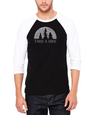 Men's Raglan Baseball 3/4 Sleeve Nature Lover Word Art T-shirt