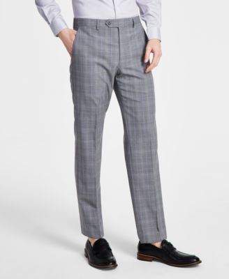 Men's Modern Fit Wool-Blend Plaid Suit Pants