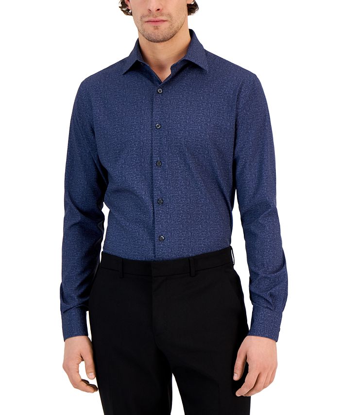 Alfani Men's Slim Fit 4-Way Stretch Slub-Texture Dress Shirt, Created ...