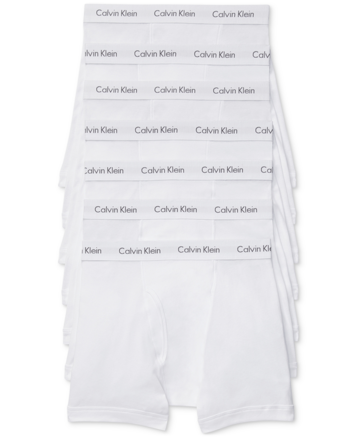 Calvin Klein Men's 7-pack Classic Logo Boxer Briefs Underwear In White
