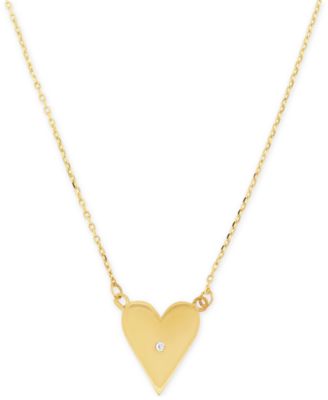 The Lovery - Diamond Accent Heart 18" Pendant Necklace in 14k Gold