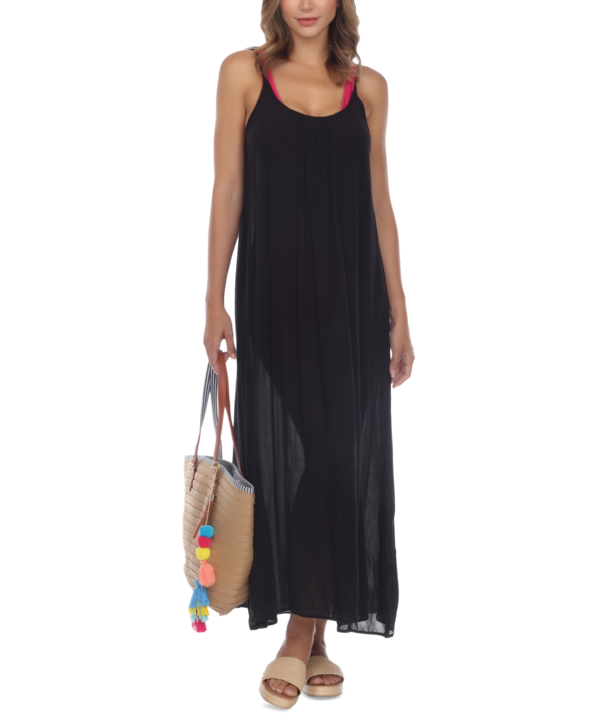Sleeveless Cover-Up Maxi Dress - Black