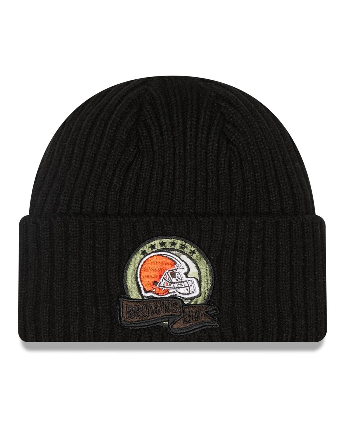 Shop New Era Big Boys  Black Cleveland Browns 2022 Salute To Service Knit Hat