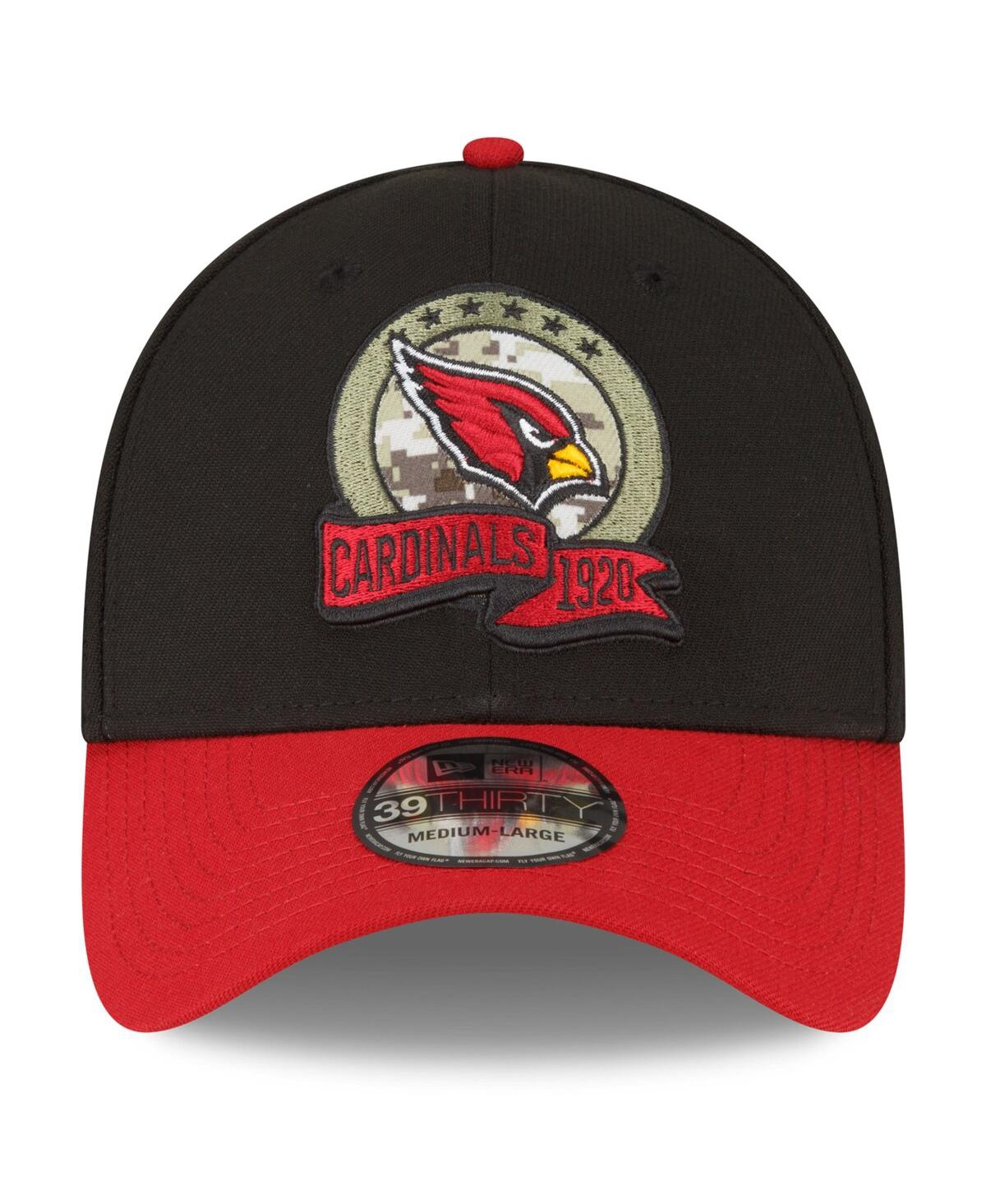 Shop New Era Men's  Black, Cardinal Arizona Cardinals 2022 Salute To Service 39thirty Flex Hat In Black,cardinal
