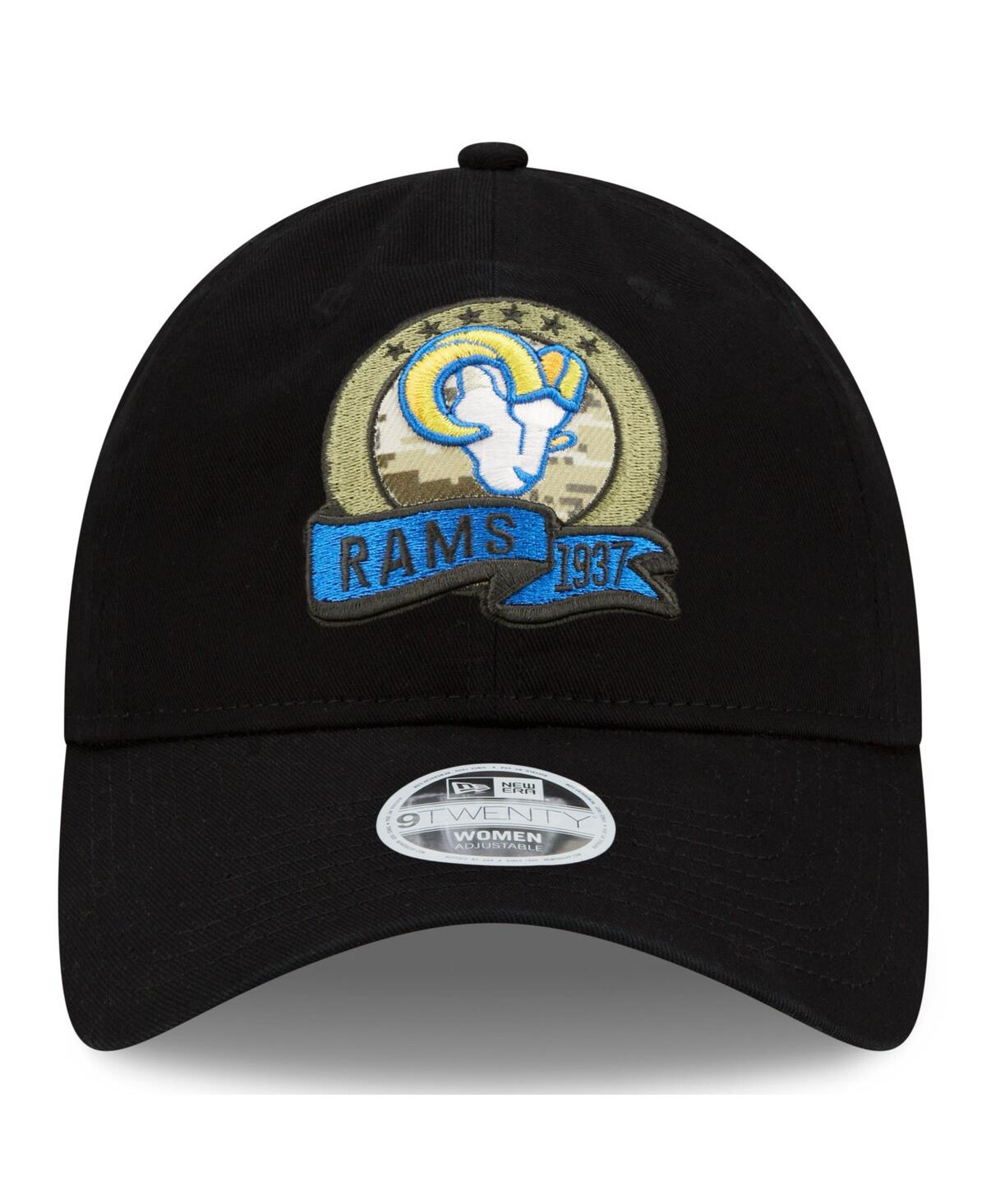 Shop New Era Women's  Black Los Angeles Rams 2022 Salute To Service 9twenty Adjustable Hat