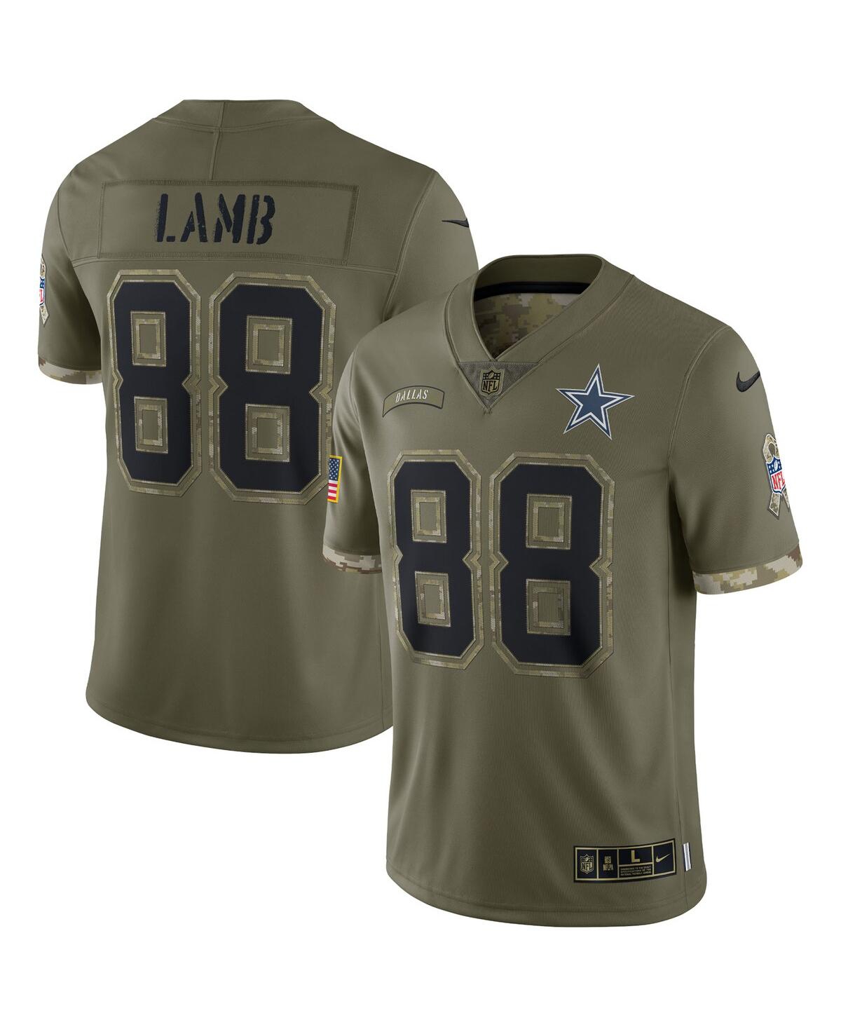 Men's Nike CeeDee Lamb Olive Dallas Cowboys 2022 Salute To Service Limited Jersey