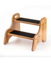 StrongTek Under Desk Footrest, Slanted Non-Slip Wooden Step Stool
