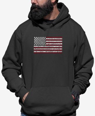 Men's 50 States USA Flag Word Art Hooded Sweatshirt