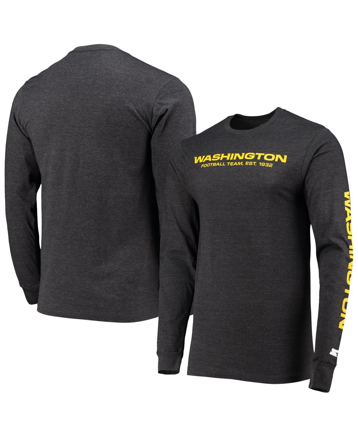 Men's Starter Heathered Charcoal Washington Football Team Halftime Long Sleeve T-shirt - Heathered Charcoal